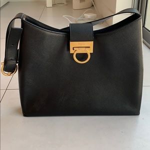 Salvatore Ferragamo Leather Hinge-Lock Bag
